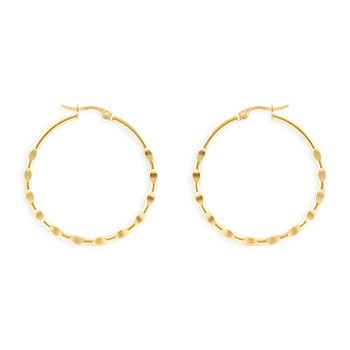 Yellow-plated steel hoop earrings 3.3 cm