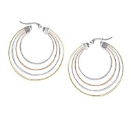 Boucles d'oreilles créoles acier tricolore 3,9 cm