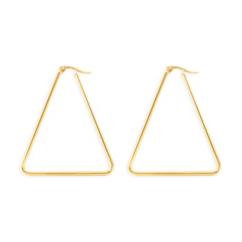 Yellow-plated steel triangular hoop earrings