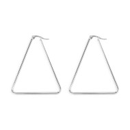 Boucles d'oreilles créoles triangulaires en acier argenté