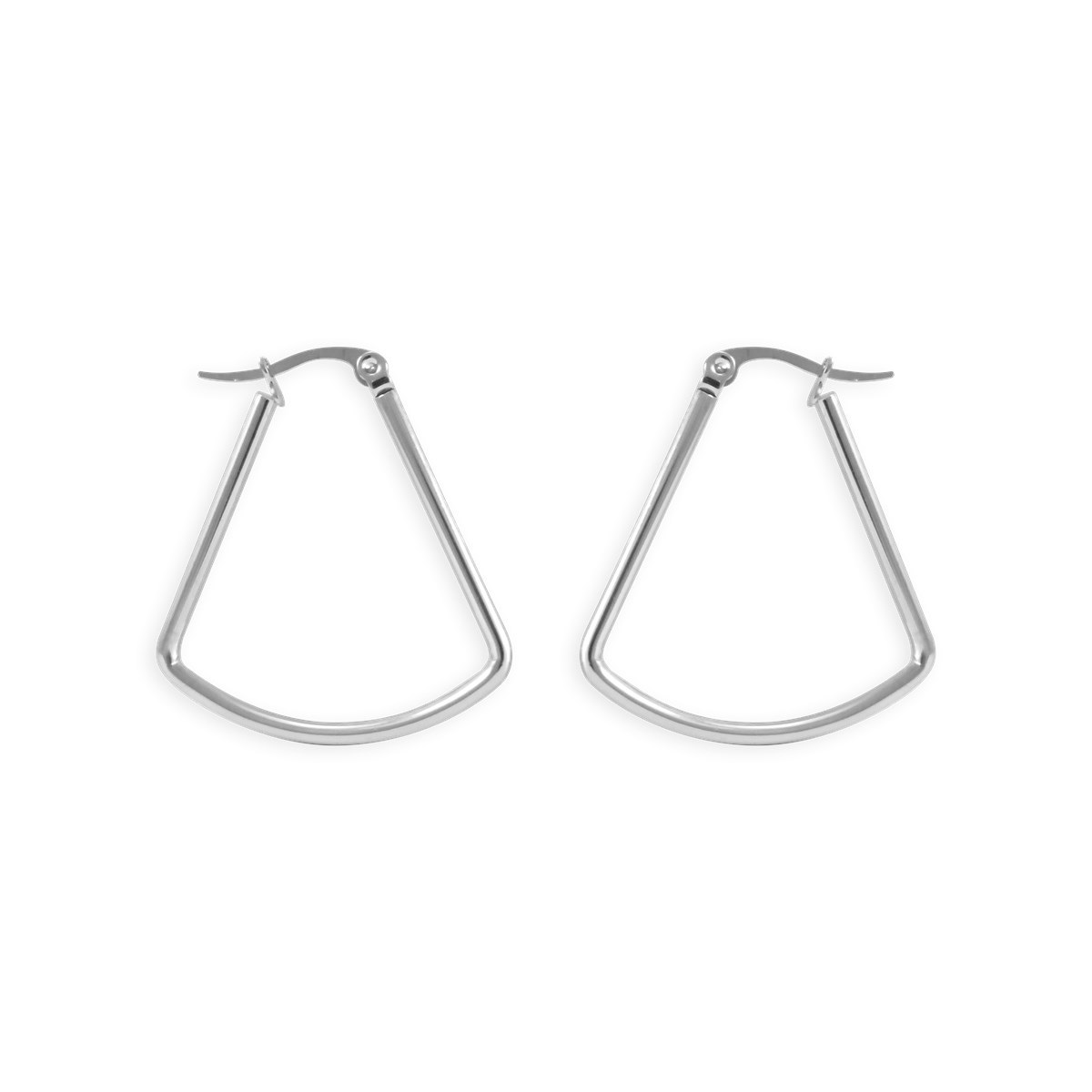 Boucles d'oreilles créoles triangulaires en acier argenté