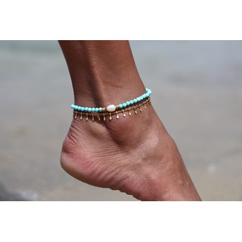 Sixty Stones - 60 - Chaîne De Cheville Doré Avec Pampilles - 25 X 0,4 Cm