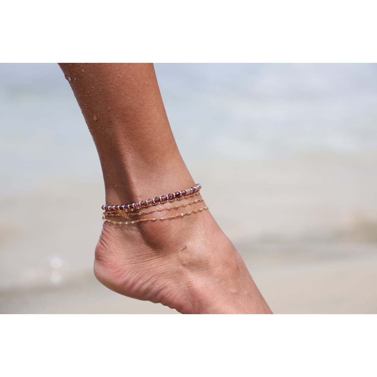 SIXTY STONES Bracciale Chakra In Pietra Naturale Ametista Con Perline Heishi - Gioiello Artigianale Elastico Per Benessere