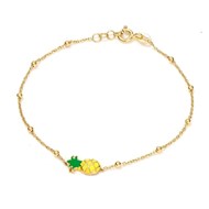 Bracelet Ananas argent doré