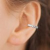 Clip d'oreille earcuff fil serti d'oxydes de zirconium Argent 925 Rhodié - vue V2