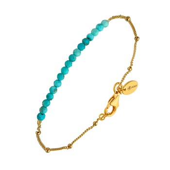 Silver Chain Bracelet With Turquoise Beads