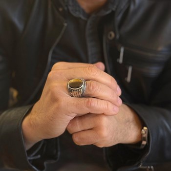 Bague Homme Argent oeil De Tigre Indiana