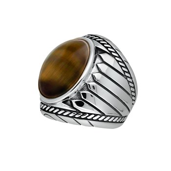 Bague Homme Argent oeil De Tigre Indiana