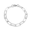 Bracelet chaîne en acier argenté - vue V1