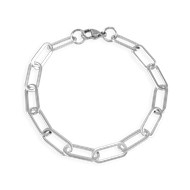 Bracelet chaîne en acier argenté