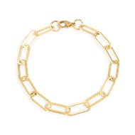 Bracelet chaîne en acier doré jaune
