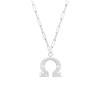 Collier Chaine Argent Omega Serti De Zirconiums Blancs - vue V1