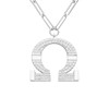 Collier Chaine Argent Omega Serti De Zirconiums Blancs - vue V2