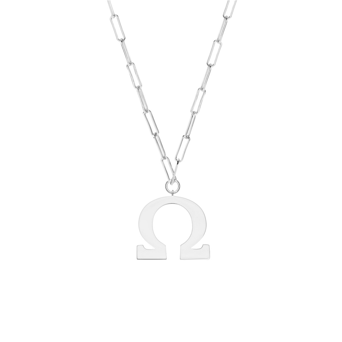 Collier Chaine Argent Rhodié Omega