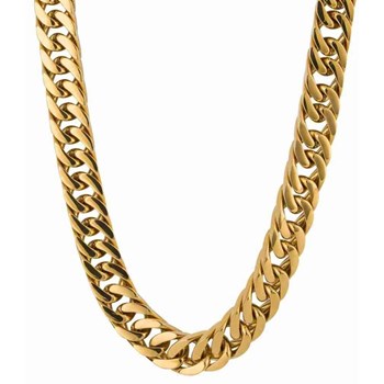 Collier chaine plaqué or en acier inoxydable