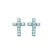 Puces d'oreilles Brillaxis croix empierrées
argent rhodié