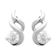 Boucles d'oreilles Brillaxis ondulations avec oxyde
argent rhodié