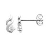 Boucles d'oreilles Brillaxis ondulations avec oxyde
argent rhodié - vue V3