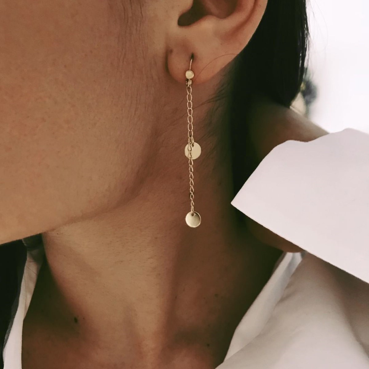 Boucles d'oreilles classique original doré à l'or fin 24K INDRA - vue 2