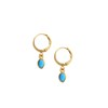 Boucles pierre turquoise dorées à l'or fin 24k GAÏA - vue V1