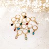 Boucles pierre turquoise dorées à l'or fin 24k GAÏA - vue V2