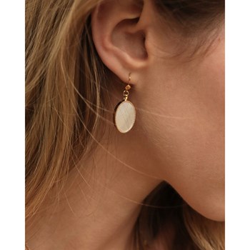 Boucles pierre malachite dorée à l'or fin 24k FRIDA