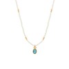 Collier perles miyuki blanches pierre turquoise LITTLE INDIA - vue V1