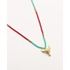 Collier perles rocaille turquoise taureau or fin 24k ARIZONA - vue V4