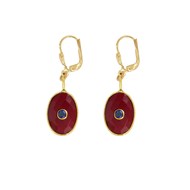 Boucles oeil agate rouge dorées à l'or fin 24k DEVA