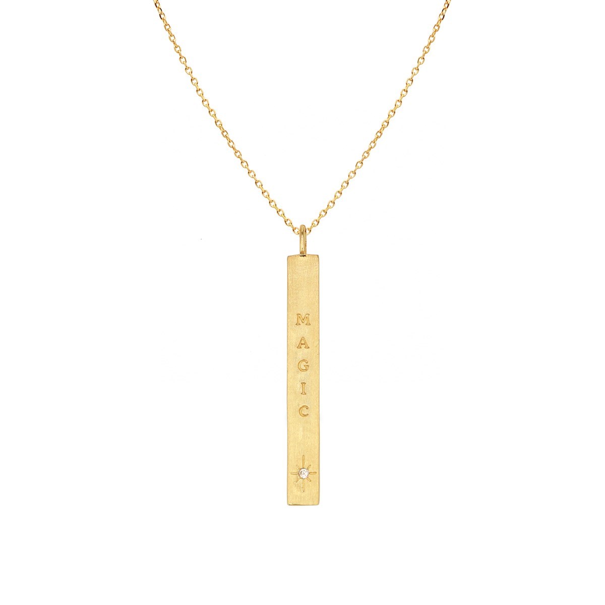 Collier message Magic doré à l'or fin 24K et zircon ORACLES