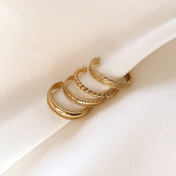 24K gold-plated INES adjustable accumulable ring