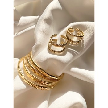 24K gold-plated INES adjustable accumulable ring