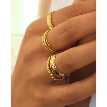 24K gold-plated INES adjustable accumulable ring