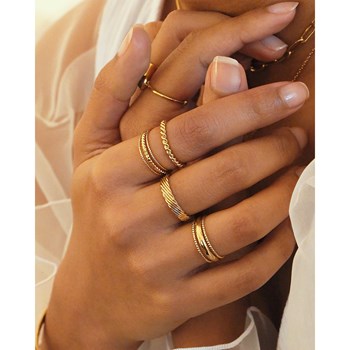 24K gold-plated INES adjustable accumulable ring