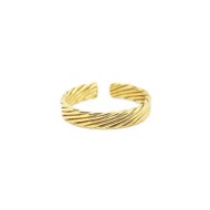 Bague ajustable accumulable dorée à l'or fin 24K EMMA