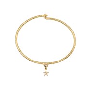 Jonc charm étoile doré à l'or fin 24k LILY