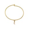 Jonc charm lune doré à l'or fin 24k LILY - vue V1