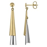 Boucles d'oreilles pendantes 2 ors en 9 carats