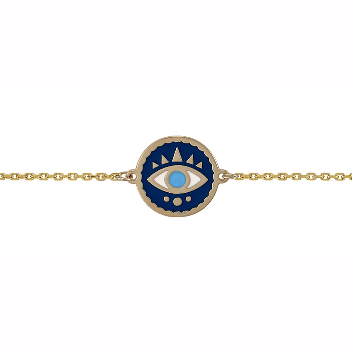 Bracelet Brillaxis oeil émail bleu