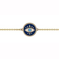 Bracelet Brillaxis oeil émail bleu