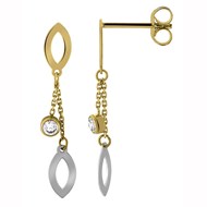 Boucles d'oreilles pendantes deux ors oxydes