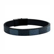 Bracelet homme Jourdan Chicago cuir bicolore acier
noir