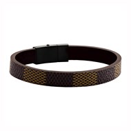 Bracelet homme Jourdan Chicago cuir bicolore acier n_x000D_
oir