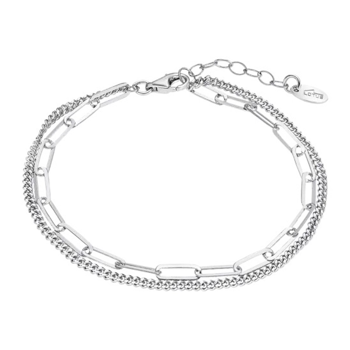 Bracelet Lotus Silver double chaine