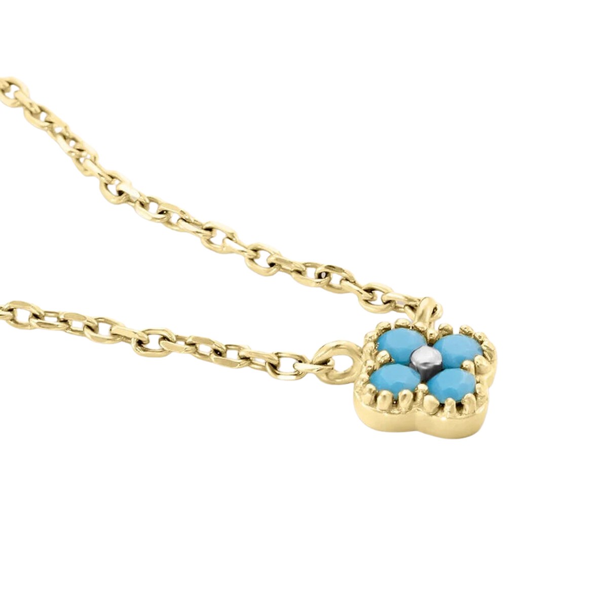 Collier ras de cou Agatha Beloved doré turquoise - vue 3