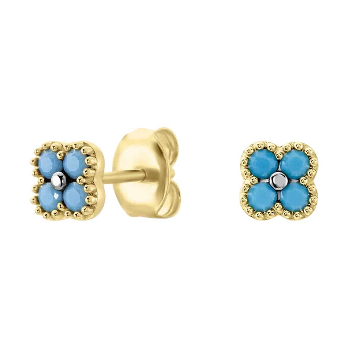 Boucles d'oreilles puces Agatha Beloved turquoises