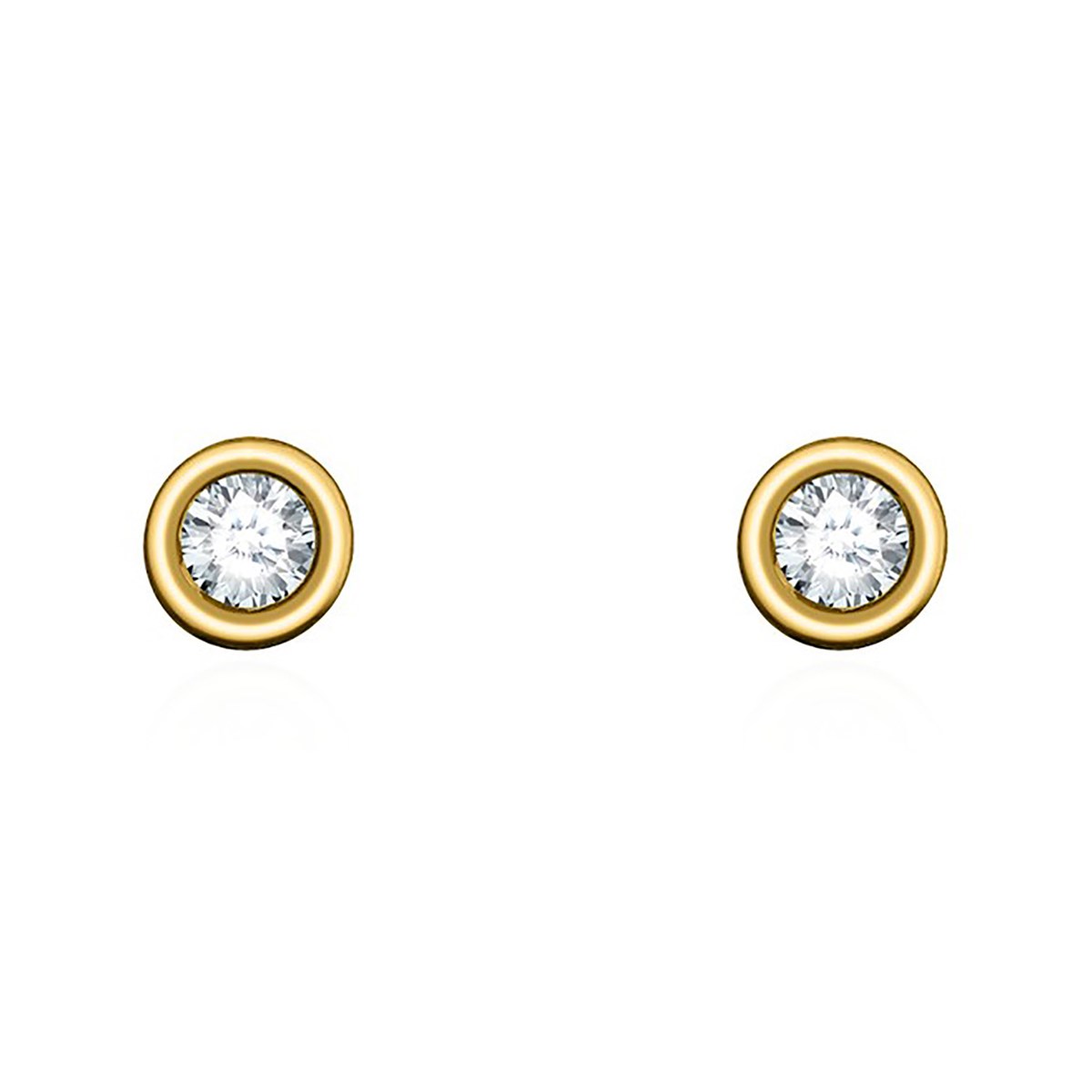Boucles d'oreilles puces Agatha Brillant dorées - vue 3