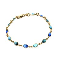 Bracelet Brillaxis plaqué or cristaux bleus