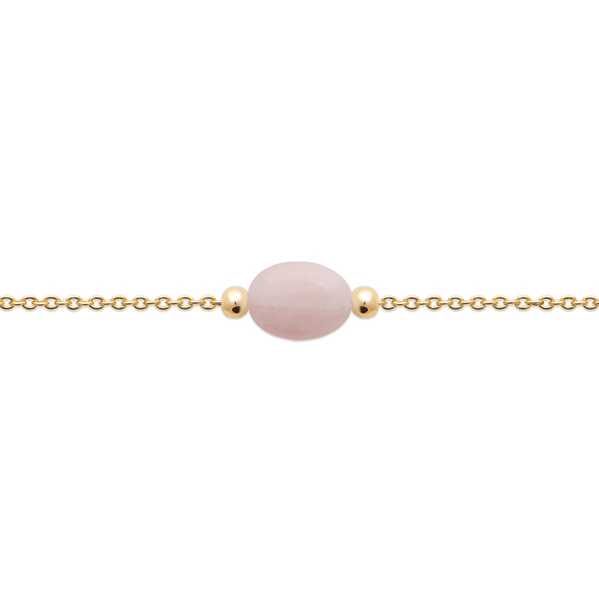 Bracelet Brillaxis plaqué or quartz rose - vue 3