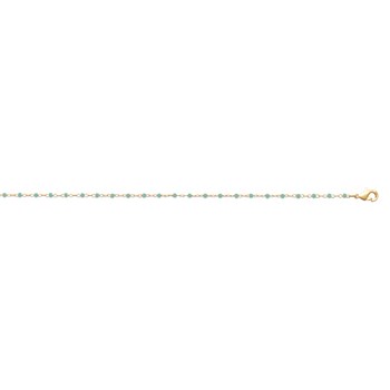 Bracelet Brillaxis plaqué or perles Miyuki turquoise